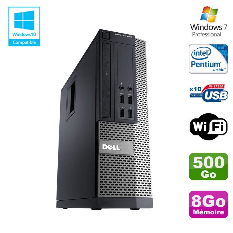 Dell Optiplex 7010 SFF Desktop PC - Intel Core i5-3470, 8GB RAM, 500GB HDD, DVD Drive, WiFi, Windows 7 Pro