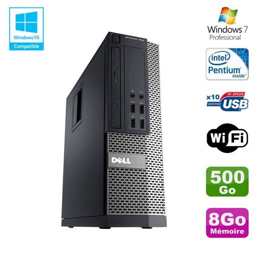 PC de escritorio Dell Optiplex 7010 SFF - Procesador Intel Core i5-3470, 8GB de RAM, Disco duro de 500GB, Unidad de DVD, WiFi, Windows 7 Profesional