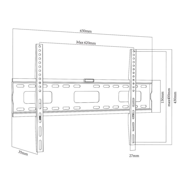 Maclean Wall Mount Bracket MC-419, 32-100 inch, VESA 600x400, 45kg, Tilting