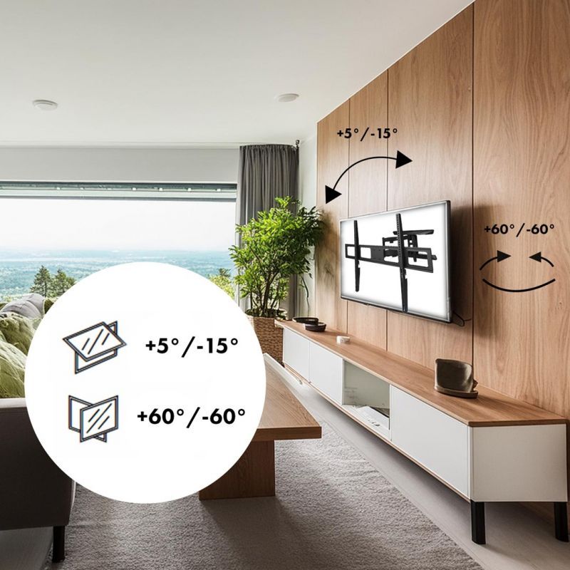 Maclean Full Motion TV Wall Bracket (43-100 inches, 80kg)