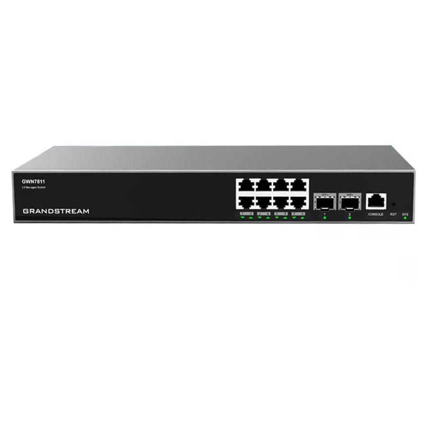 Grandstream Networks GWN7811 Managed Gigabit Ethernet Switch (L3) - Gray