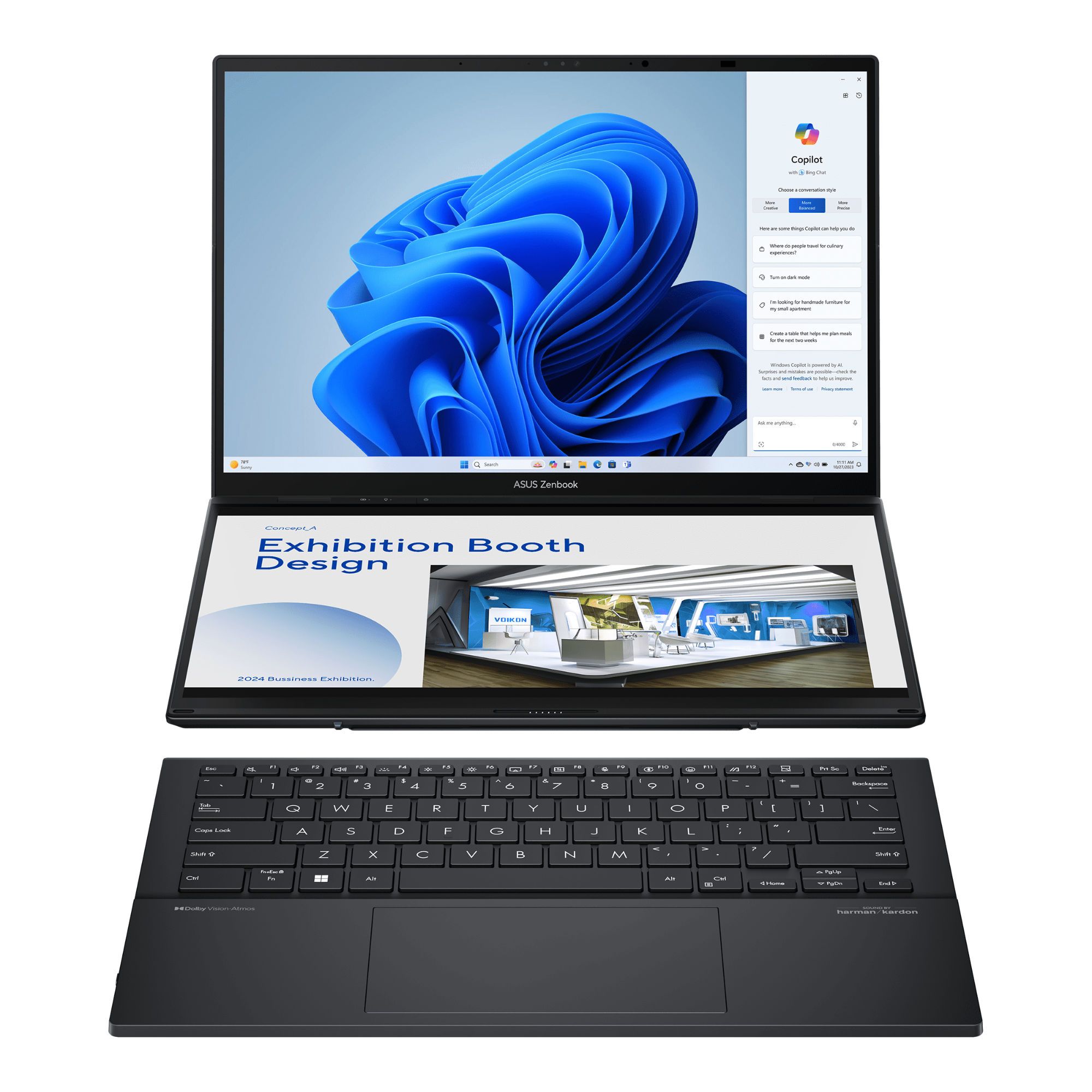 ASUS ZenBook Duo UX8406MA-DRPZ412W - 14" Core i9 11th Gen 185H 32GB RAM 1TB SSD Intel Arc Graphics - Grey