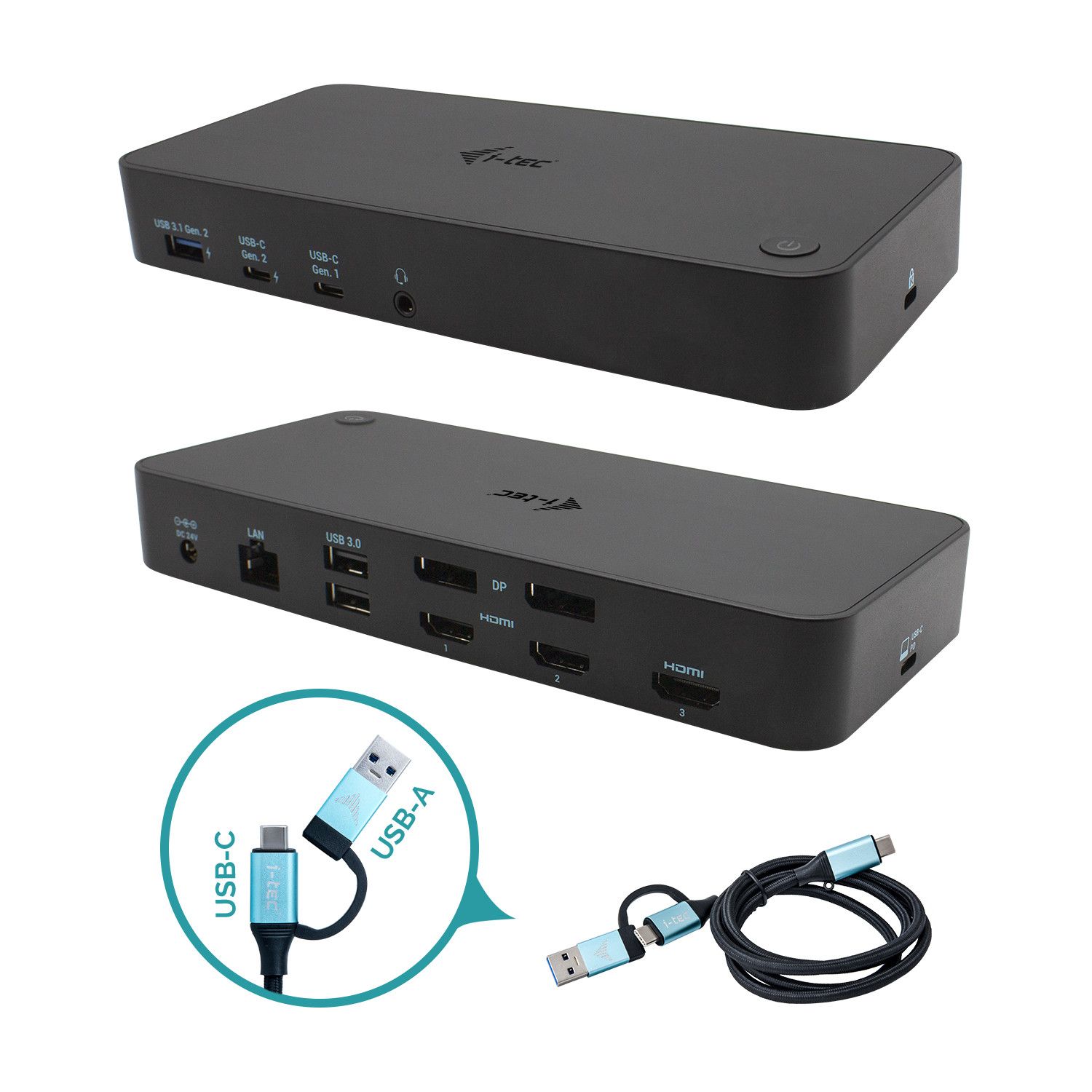 i-tec CATRIPLEDOCKPDPROIT USB 3.2 Gen 1 (Type-C) Docking Station, Black