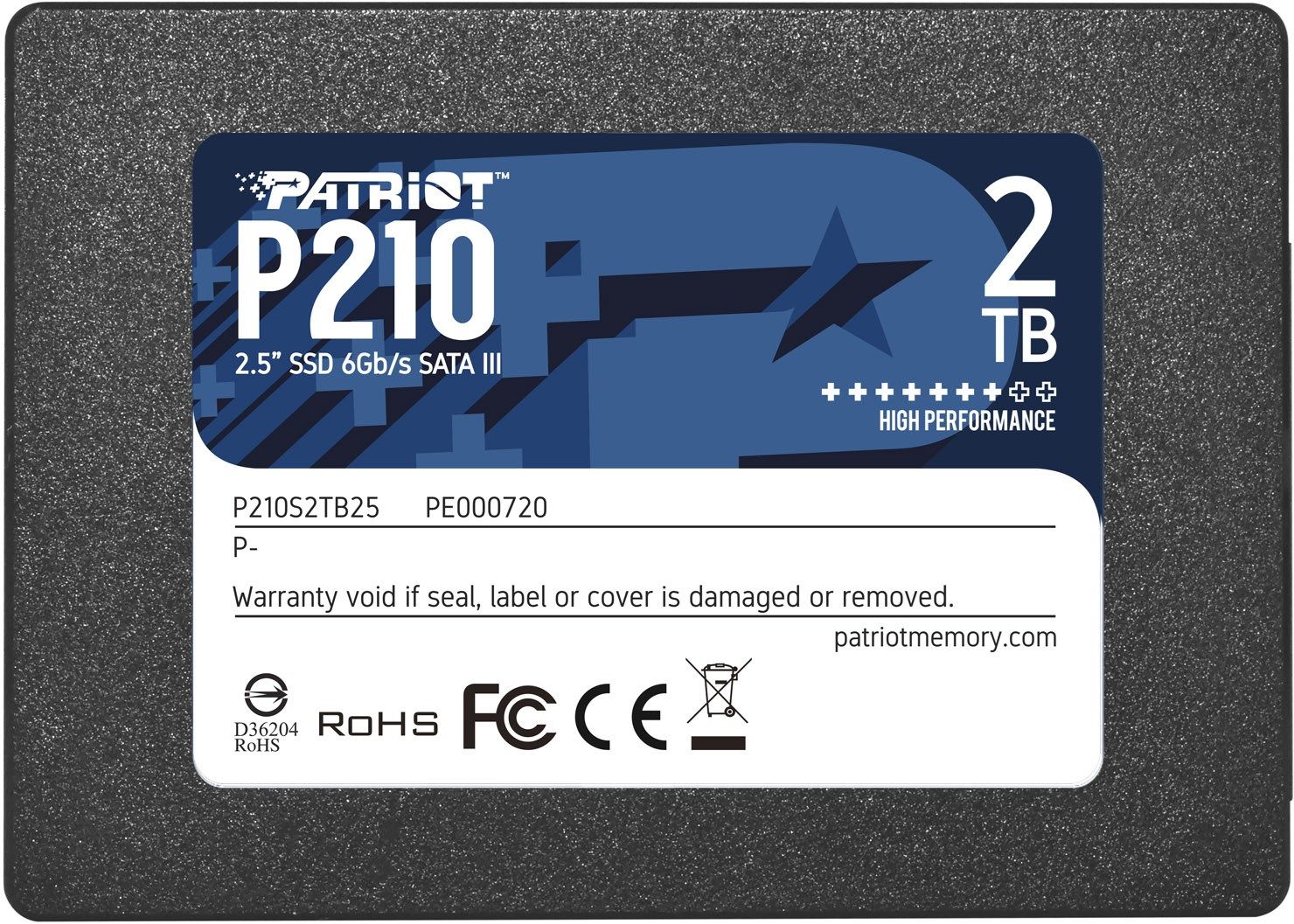 Unidad de estado sólido Patriot Memory P210 de 2,5 pulgadas y 2 TB con interfaz SATA III