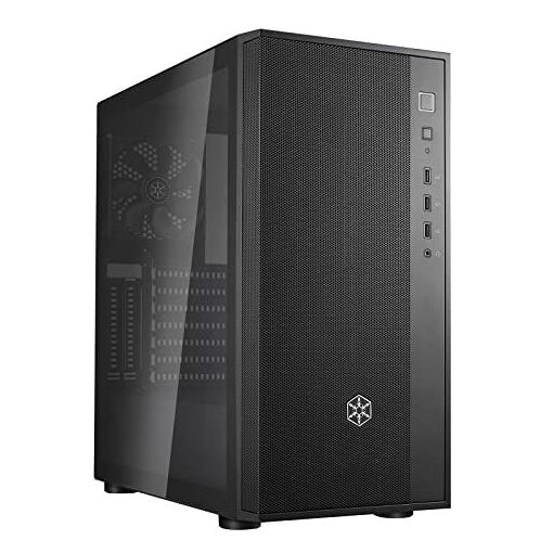 Caja Silverstone Fara R1 - Torre media - Negra - Vidrio templado