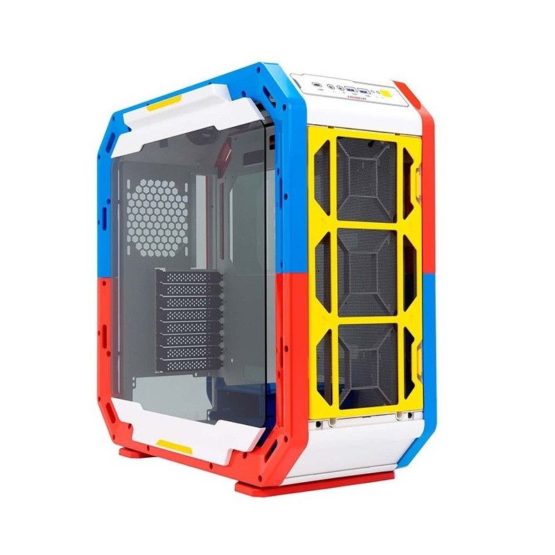 InWin Airforce RGB E-ATX Mid Tower Case with Glass Panel - White/Red/Blue/Yellow