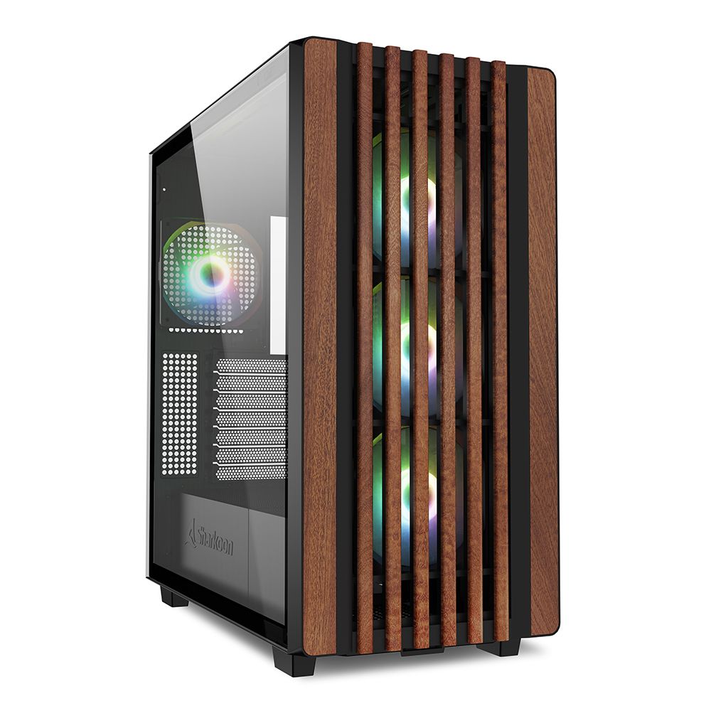 Caja Sharkoon Rebel C70g RGB Negro - Torre Media - Negro - RGB - Vidrio Templado