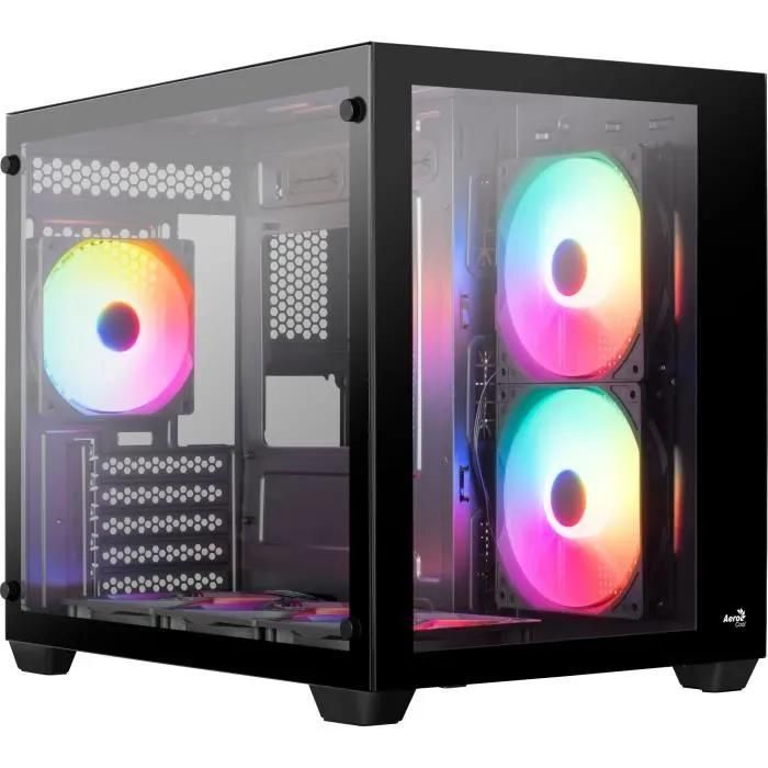 Aerocool Dryft Mini G v1 Cube - Mini PC Case - Black - RGB - Tempered Glass