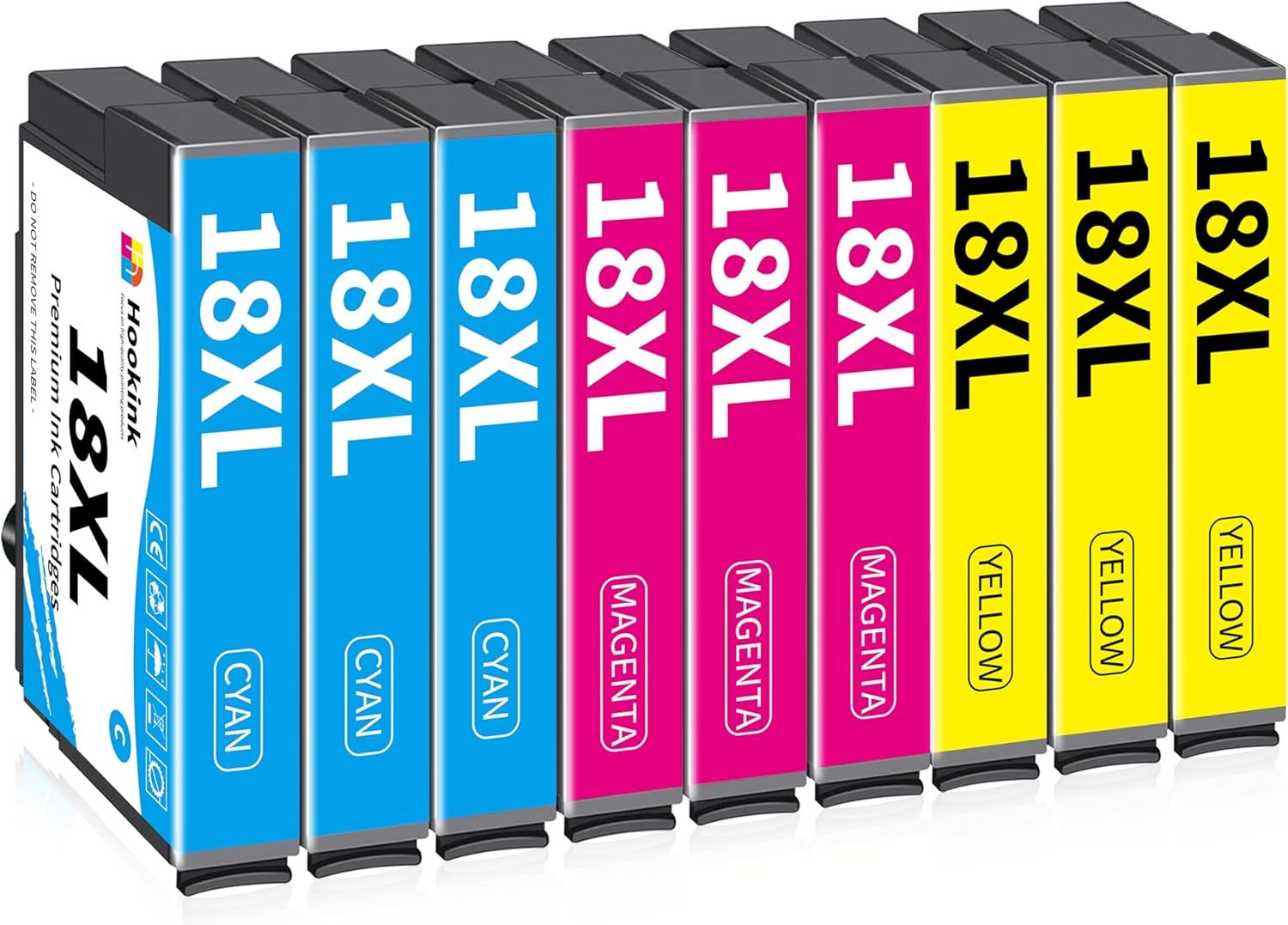 040parts 18XL Compatible Cartridge for Epson 18XL (3 Cyan, 3 Magenta, 3 Yellow)