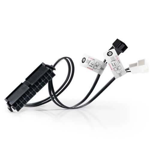 Conector de alimentación Bitspower ATX de 24 pines con salida de ventilador