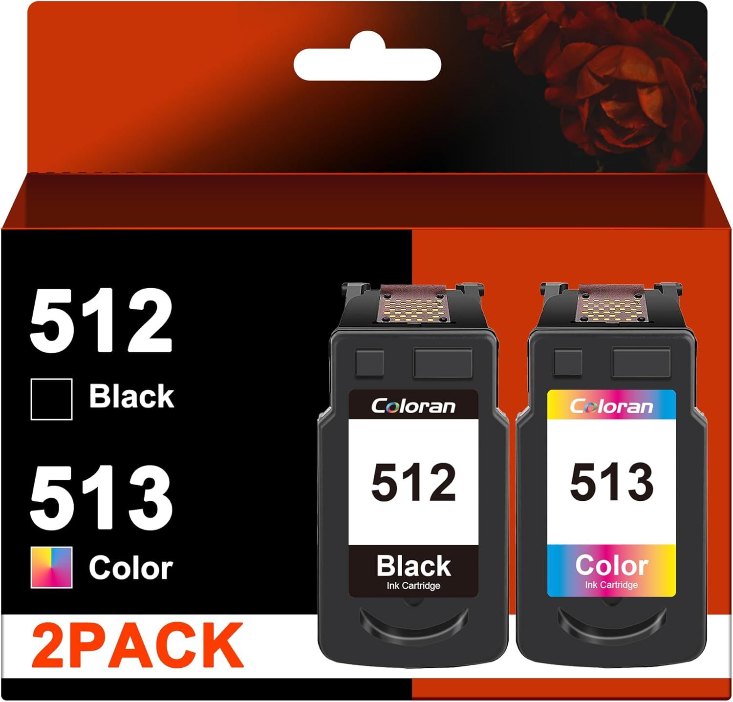 Coloran Remanufactured Ink Cartridges PG-512 CL-513 Compatible with Canon 512/513 XL for Canon MP Series (Black, Color)