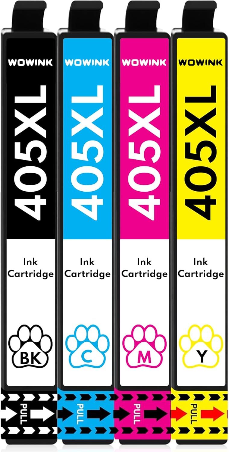 405XL Ink Cartridges Compatible with Epson 405 for Epson Workforce Pro WF-Series (4 Pack)