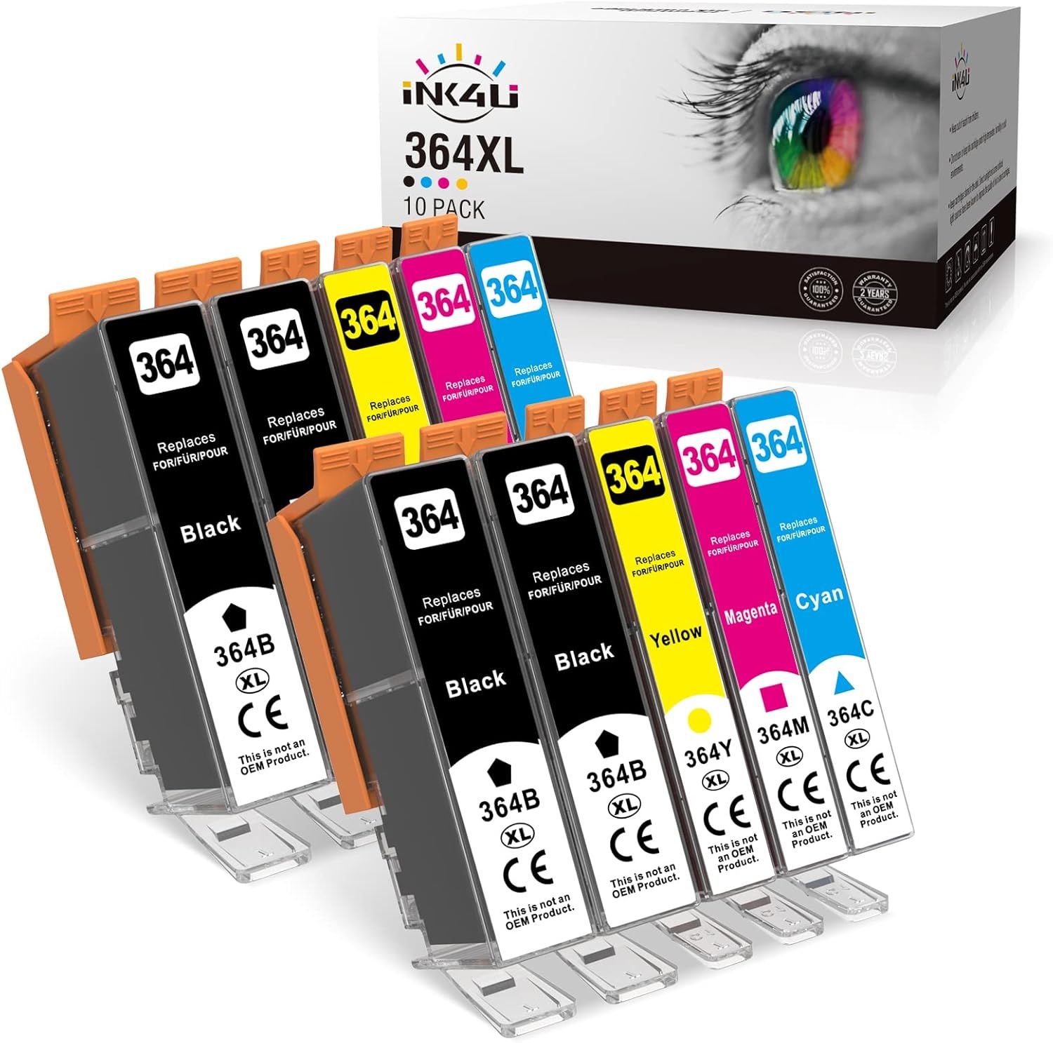 364XL Ink Cartridges Compatible with HP 364 XL (10-Pack)