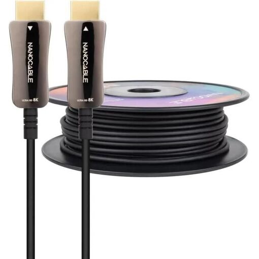 Cable HDMI NanoCable 30m, 2.1, 4K 120 Hz, HDR, ARC, Negro