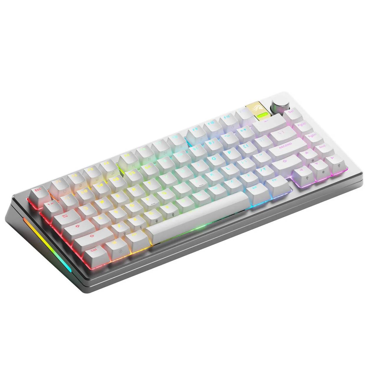 Glorious Gaming GMMK 3 PRO HE 75% Wireless RF Prebuilt Keyboard + Bluetooth QWERTY US English Silver