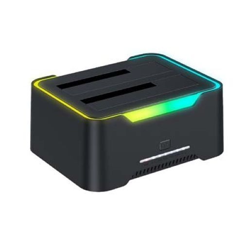 Station d'accueil Connectland 2 baies pour disques durs, USB 3.0, Noir