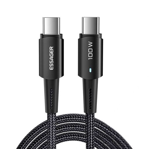 Câble Essager USB-C vers USB-C de 100 W (1 m, Noir)