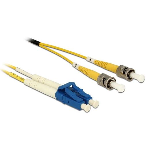 Delock Network Cable - LC (M) to ST (M) - 1m - Optical Fiber - 9/125 µm - OS2 - Halogen-free - Yellow
