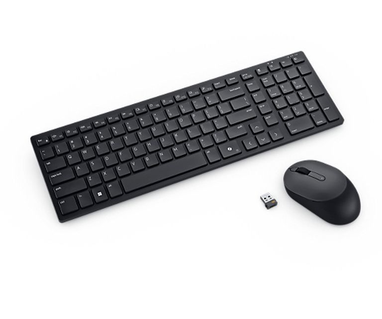 Clavier et souris sans fil Dell KM555 RF + Bluetooth compacts et silencieux avec disposition QWERTY italienne - Noir