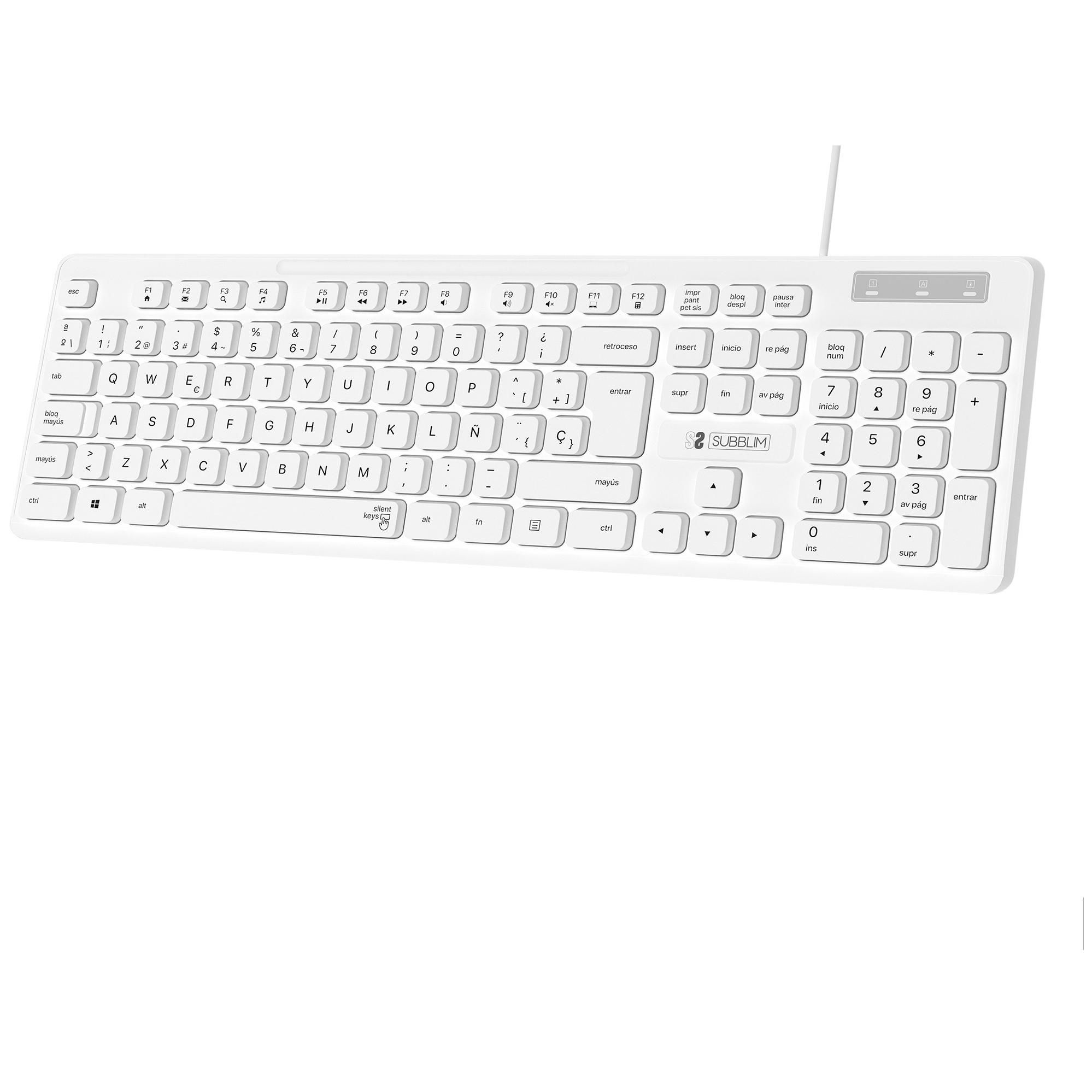 Subblim Universal USB QWERTY Keyboard in Black and White