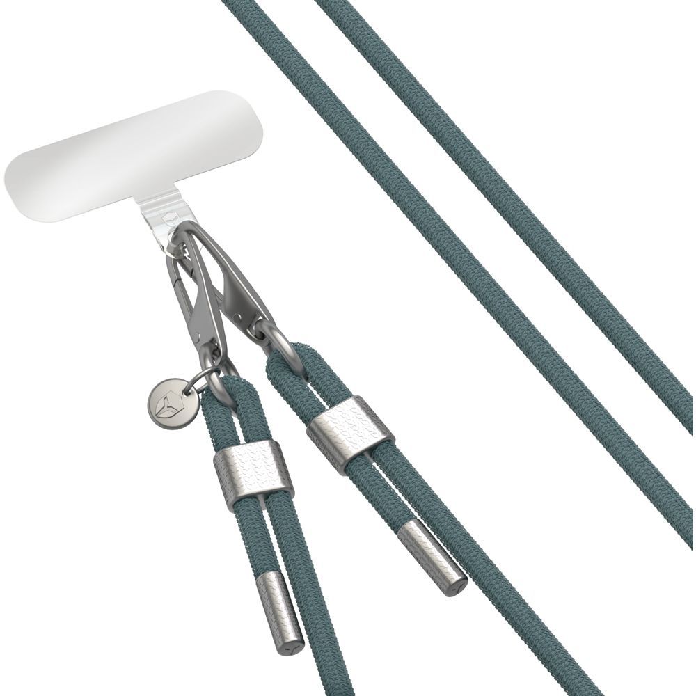 Force Case Universal Phone Shoulder Bag - Green Cord with Silver Details