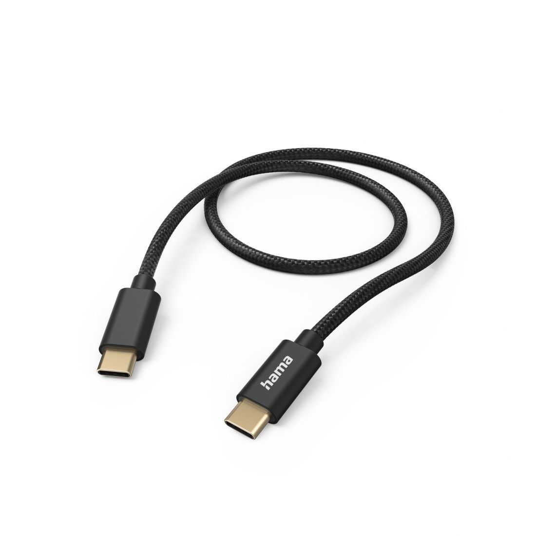 Hama USB-C 'Fabric' Charge Cable - 1.5m, Nylon, Black