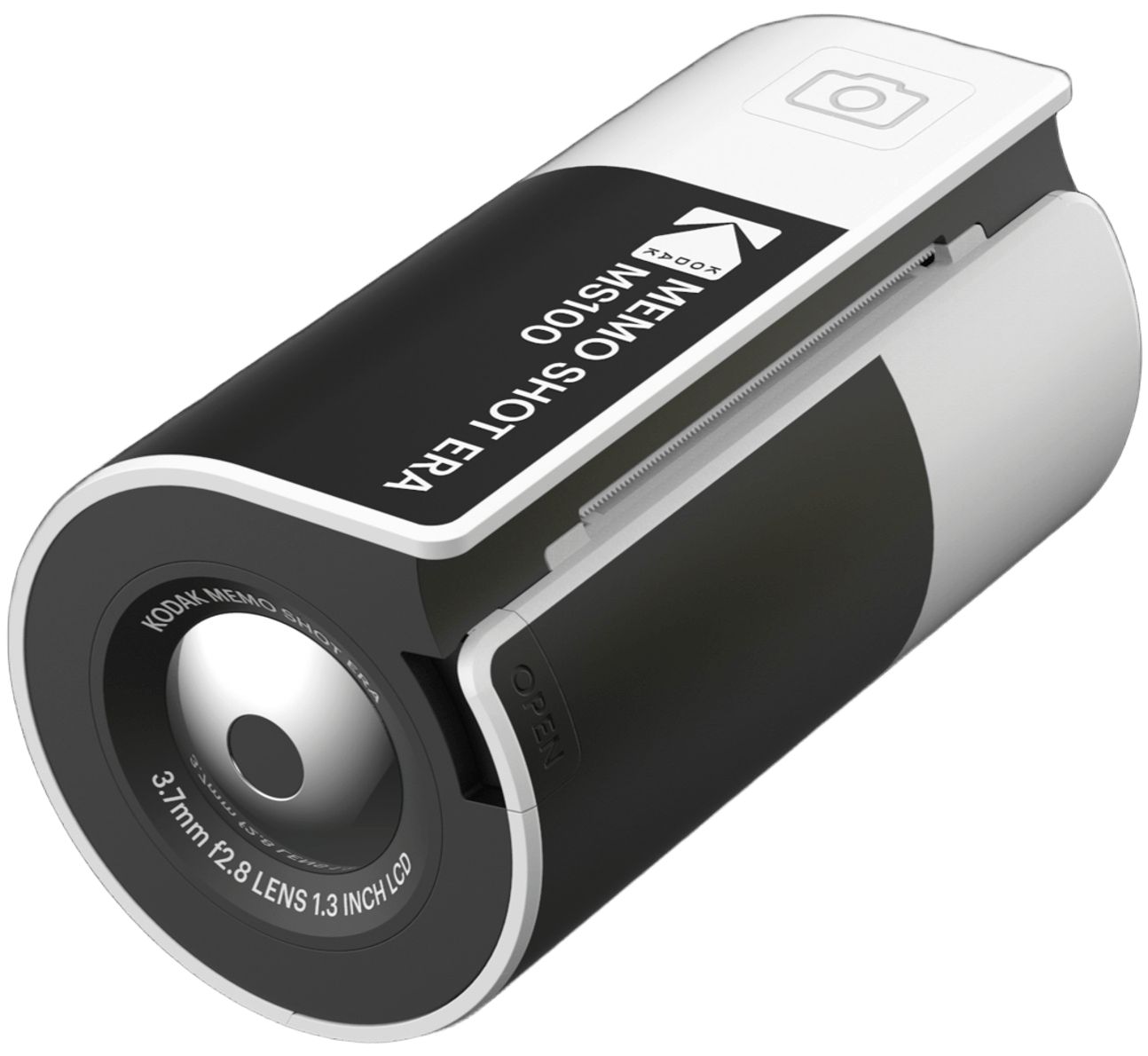 Kodak Memo Shot ERA MS100 - Sticky Photo Printer 2.7x1.8, Bluetooth Compatible with iOS/Android, Easy One-Touch Cartridge Replacement, Prints in 25 Seconds, KODAK Memo App - White