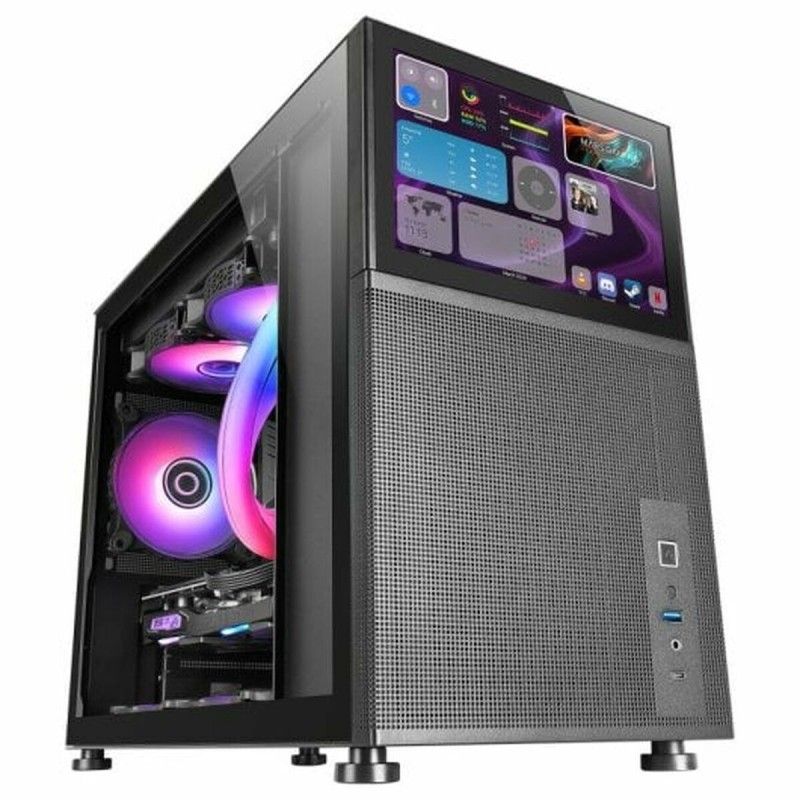 Mars Gaming MC-LCD Micro ATX Mini PC Case - Black