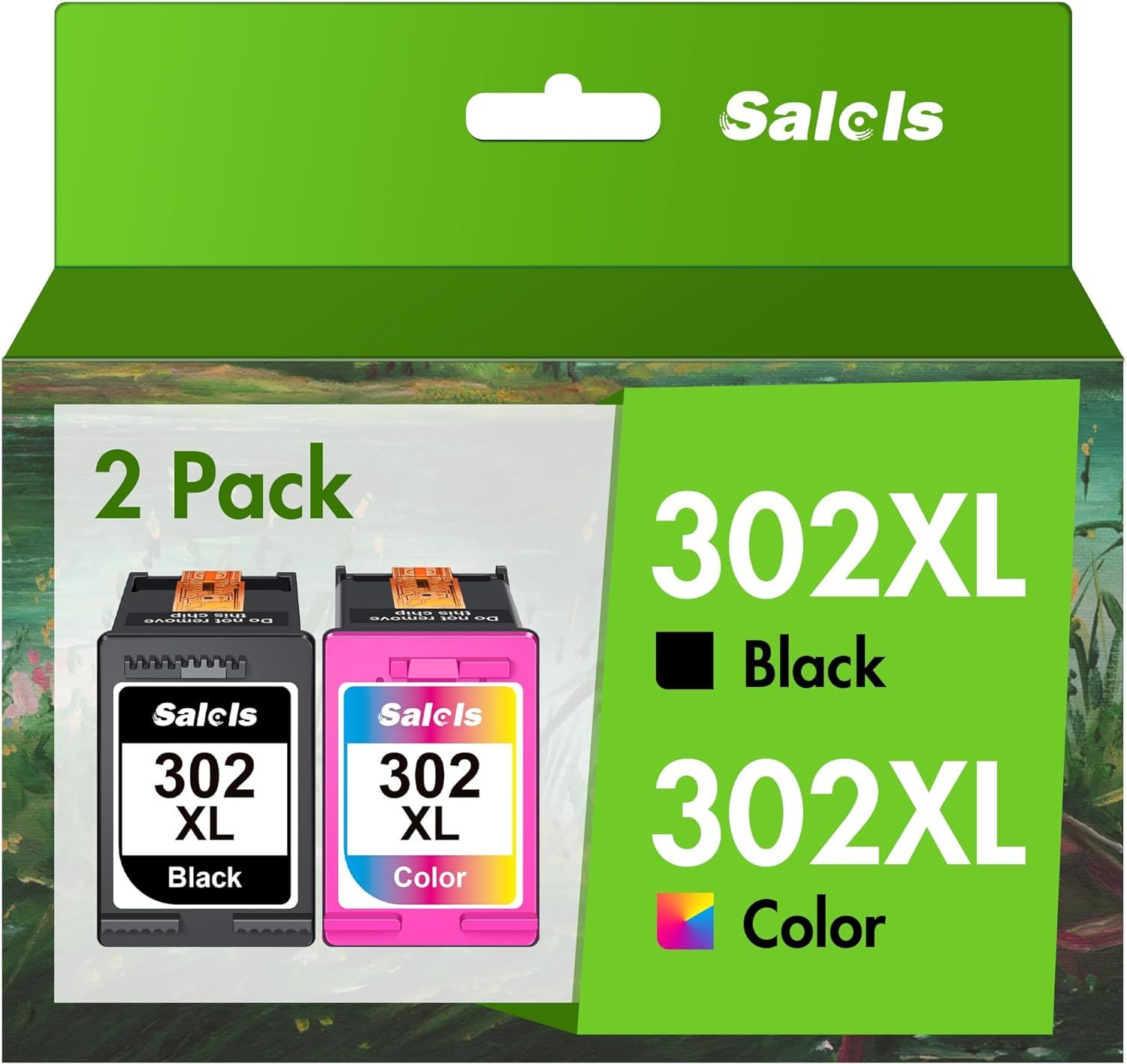 302XL Black and Color Ink Cartridges Replacement for HP 302 Combo Pack