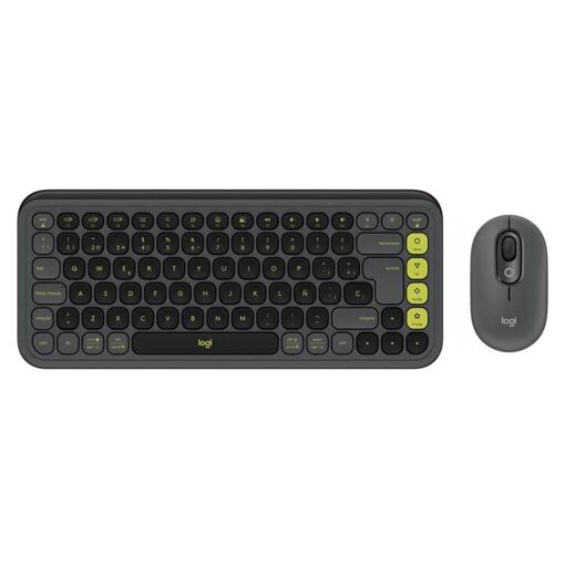 Logitech POP Icon Combo - Ensemble clavier et souris sans fil - Bluetooth LE - QWERTZ - Allemand - graphite, vert