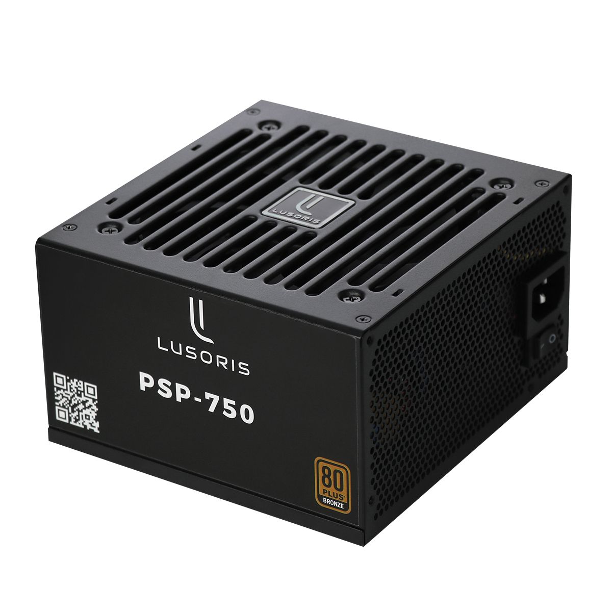 LUSORIS PSP-750W ATX Power Supply, 80+ Bronze Certified, 12cm Silent Fan, Flat Black Cable Management, AC100-240V Compatibility, High Performance and Reliability