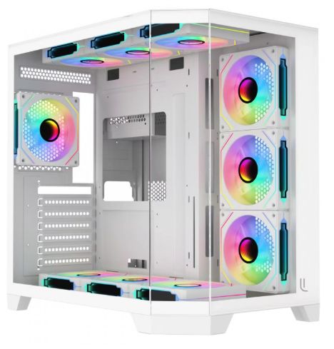 Luxeria ST-800 PC Case - 7 ARGB Fans with Controller, USB 3.0/2.0, ATX/M-ATX/ITX Compatible, 410mm GPU, Advanced Cooling, Elegant Design