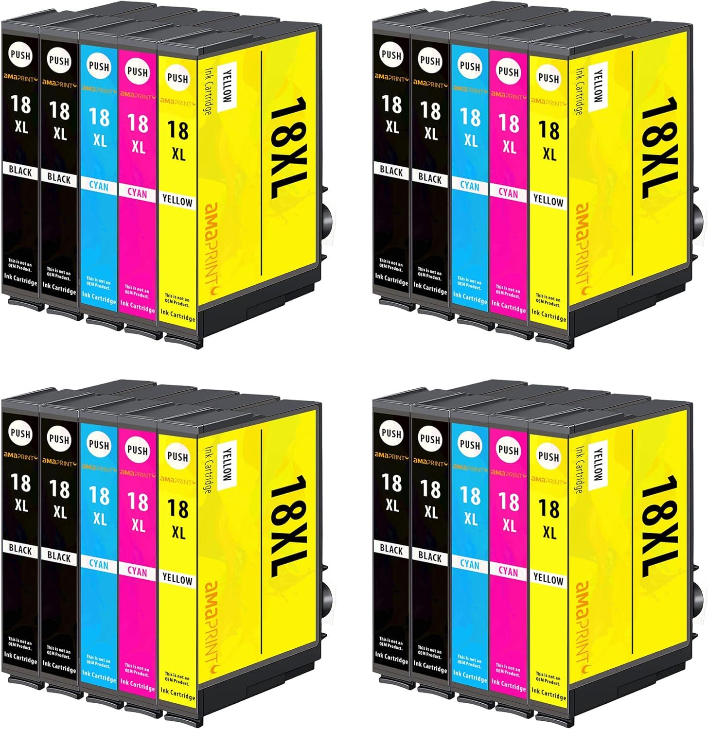 Compatible Epson 18XL Cartridges (20-Pack) for Expression Home Printers