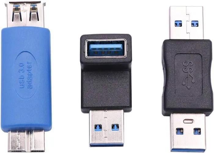 UNDERSCORE USB 3.0 Adapter - Male/Male - 5 Gbps - Retrocompatible with USB 2.0 - Black