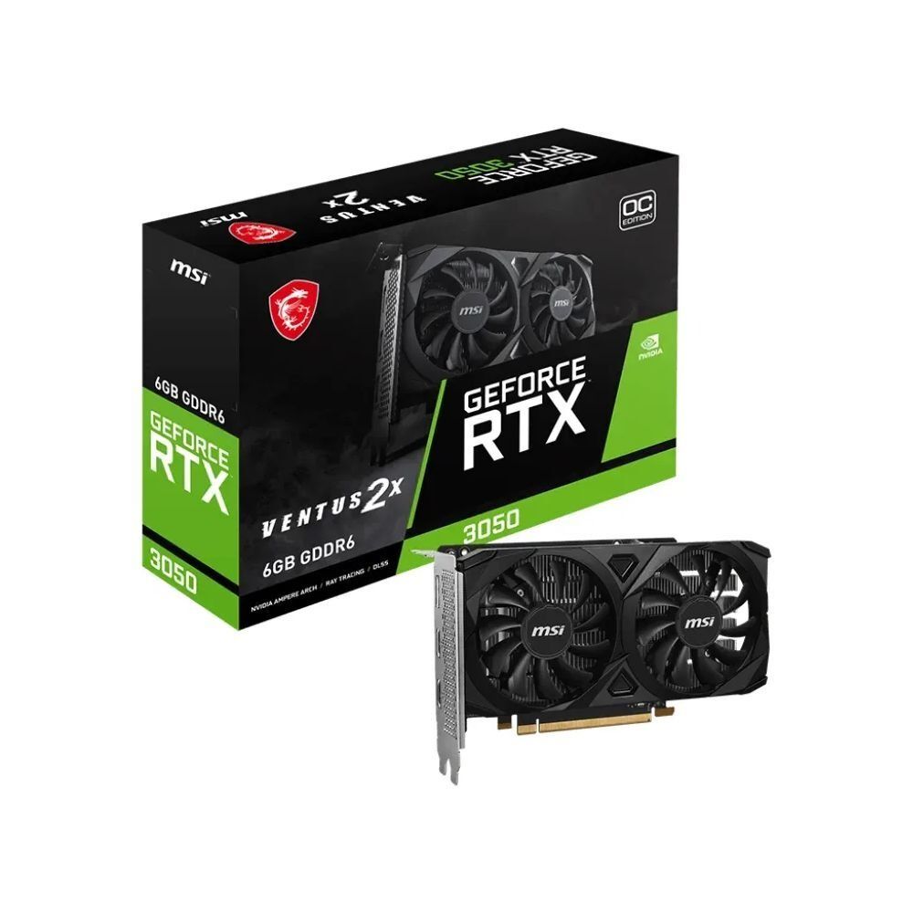 MSI RTX 3050 VENTUS 2X E 6G OC, GeForce RTX 3050, 6.0 Go GDDR6, PCI-Express