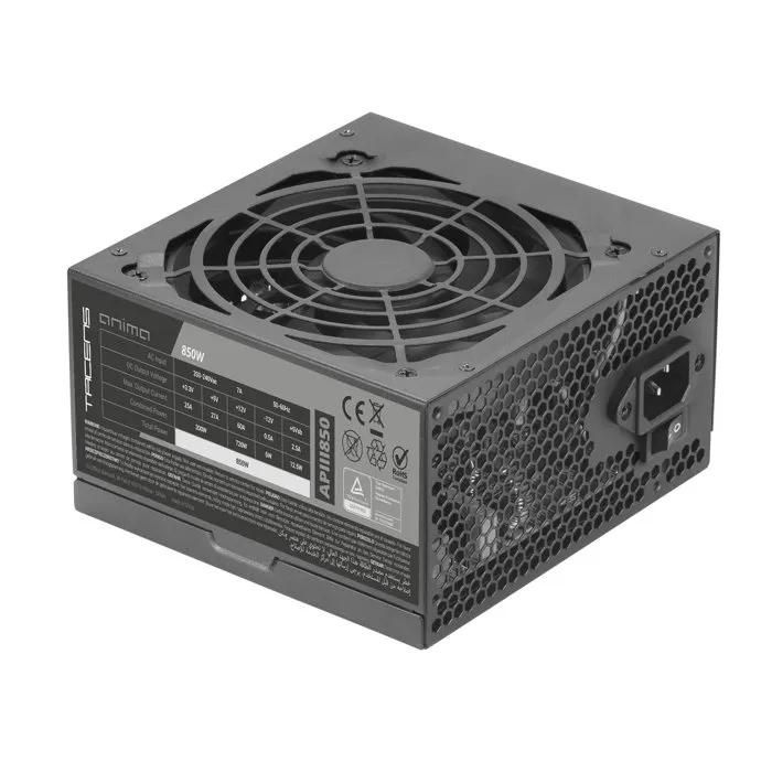Tacens Anima APIII850 850W ATX Power Supply, SMD and DC-DC Technology, Ultra-Silent 12cm Fan, Extra-Long Flat Cables, Black