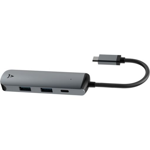 Adequat 4-in-1 USB-C Hub (Size: 5.5x2.5cm, Color: Black, Capacity: N/A)