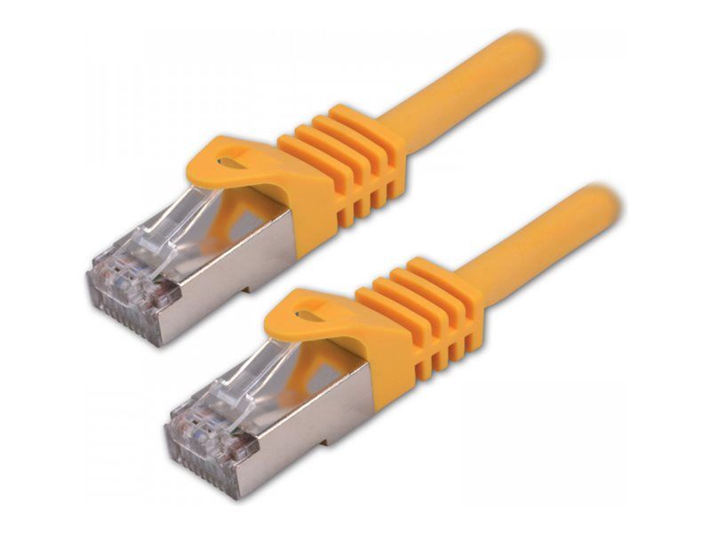 MCL Network Cable - RJ-45 (M) to RJ-45 (M) - 15 cm - 6.2 mm - SFTP - CAT 7 - Halogen-free, Molded, Crochet-less - 10 Gigabit Ethernet - Yellow
