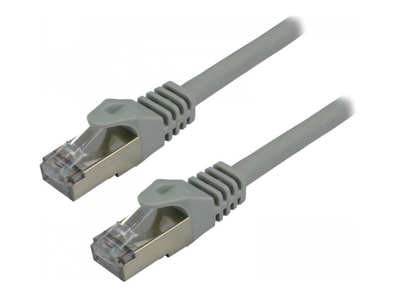 MCL Network Cable - RJ-45 (M) to RJ-45 (M) - 15 cm - 6.2 mm - SFTP - CAT 7 - Halogen-free, Molded, Hook-less, 10 Gigabit Ethernet - Gray