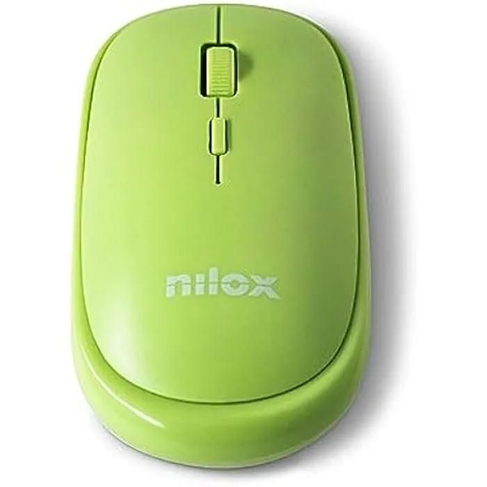 Ratón inalámbrico Nilox - Verde - Ambidiestro - 3 botones