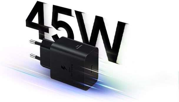 USB-C Charger, 45W Ultra-Fast Adapter, USB-C to USB, Quick Charge Adapter, Original Charger, Cable-Less, Black