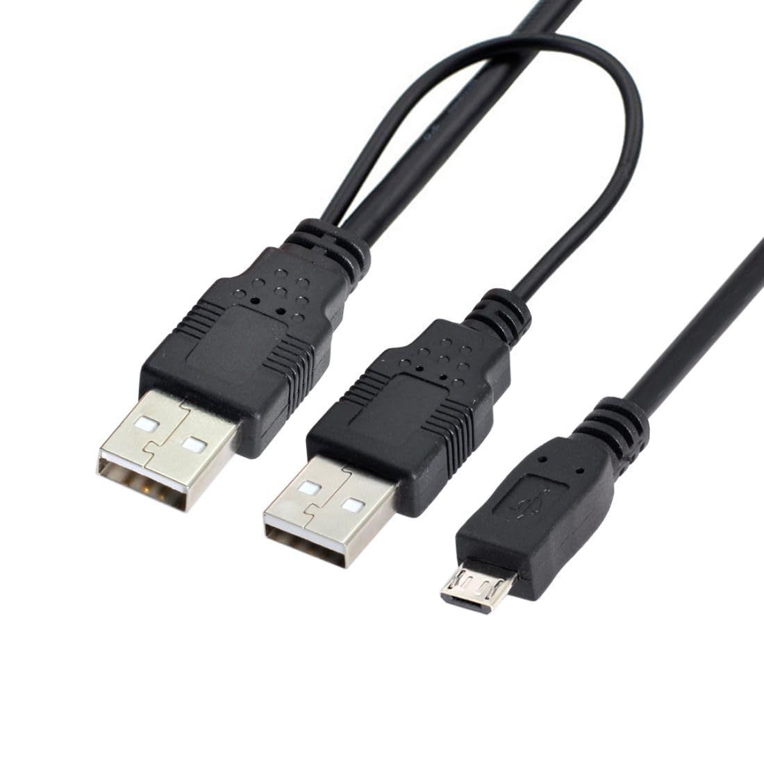 USB 2.0 to Micro USB 5-Pin Cable with Power Supply Extension for Hard Drive [X2050]