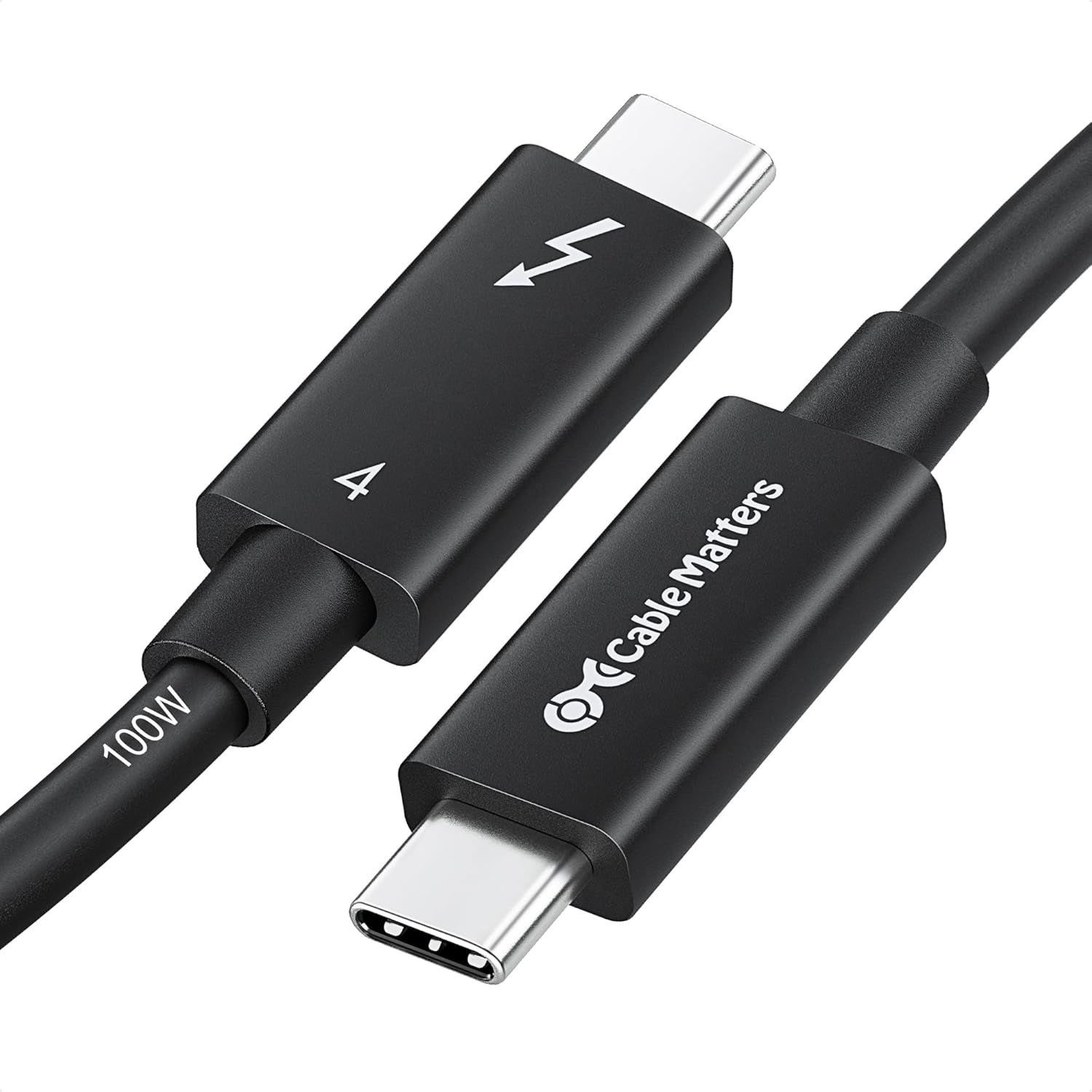 Certified Intel Thunderbolt 4 Active Cable 2 Meters 40Gbps Recharge 100W and Video 8K - Universal Compatibility USB-C, USB4, and Thunderbolt 3 [X3463]