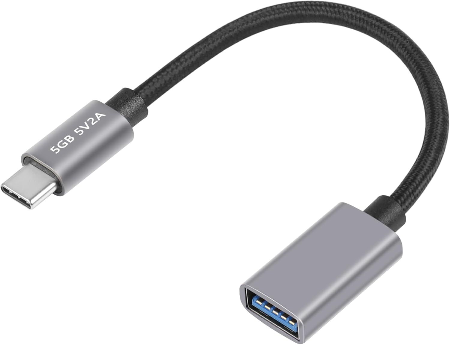 USB C to USB 3.0 Adapter Cable - 5Gbps, OTG, Aluminum Case, Nylon Braid