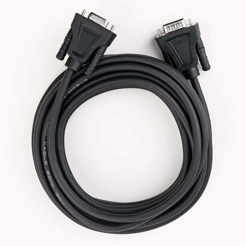ICI ET MAINTENANT DB9 RS232 Cable - 7-Pin Zero Modem Male to Female - 10 Feet (3 Meters) - Black