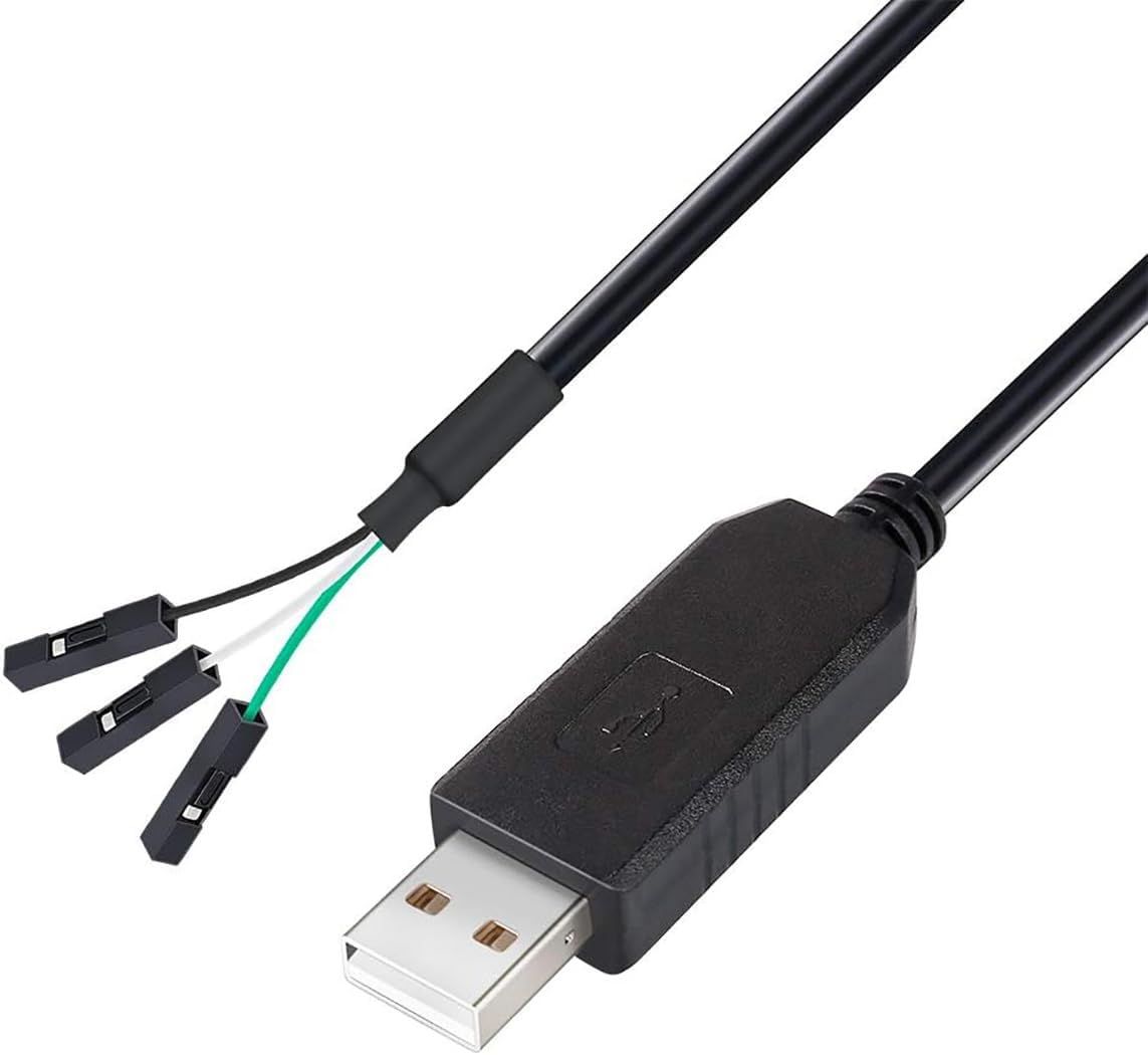 FTDI USB to TTL 3.3V Debug Cable (1m, Black) - FT232RL Chip for Windows 10/8/7, Linux, Mac OS