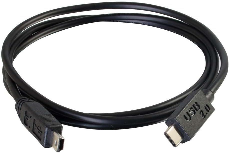 USB 2.0 Cable C to Mini B - USB-C Black Cable - 12ft