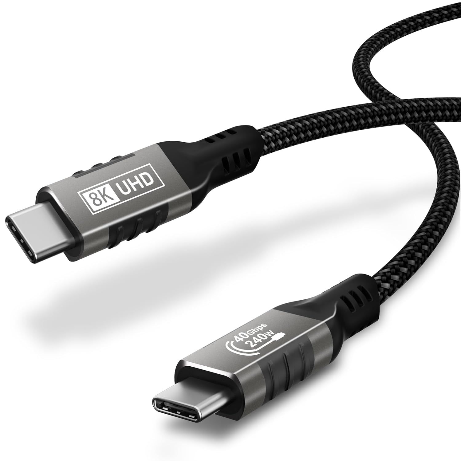 Thunderbolt 4 Cable 2M, USB C to USB C, 40Gbps Data Transfer, 8K@60Hz/4K@144Hz Video, 240W Fast Charging, Compatible with iPhone 16/15 Pro/Macbook Air/Pro M1 M2, Studio Display [L1955]