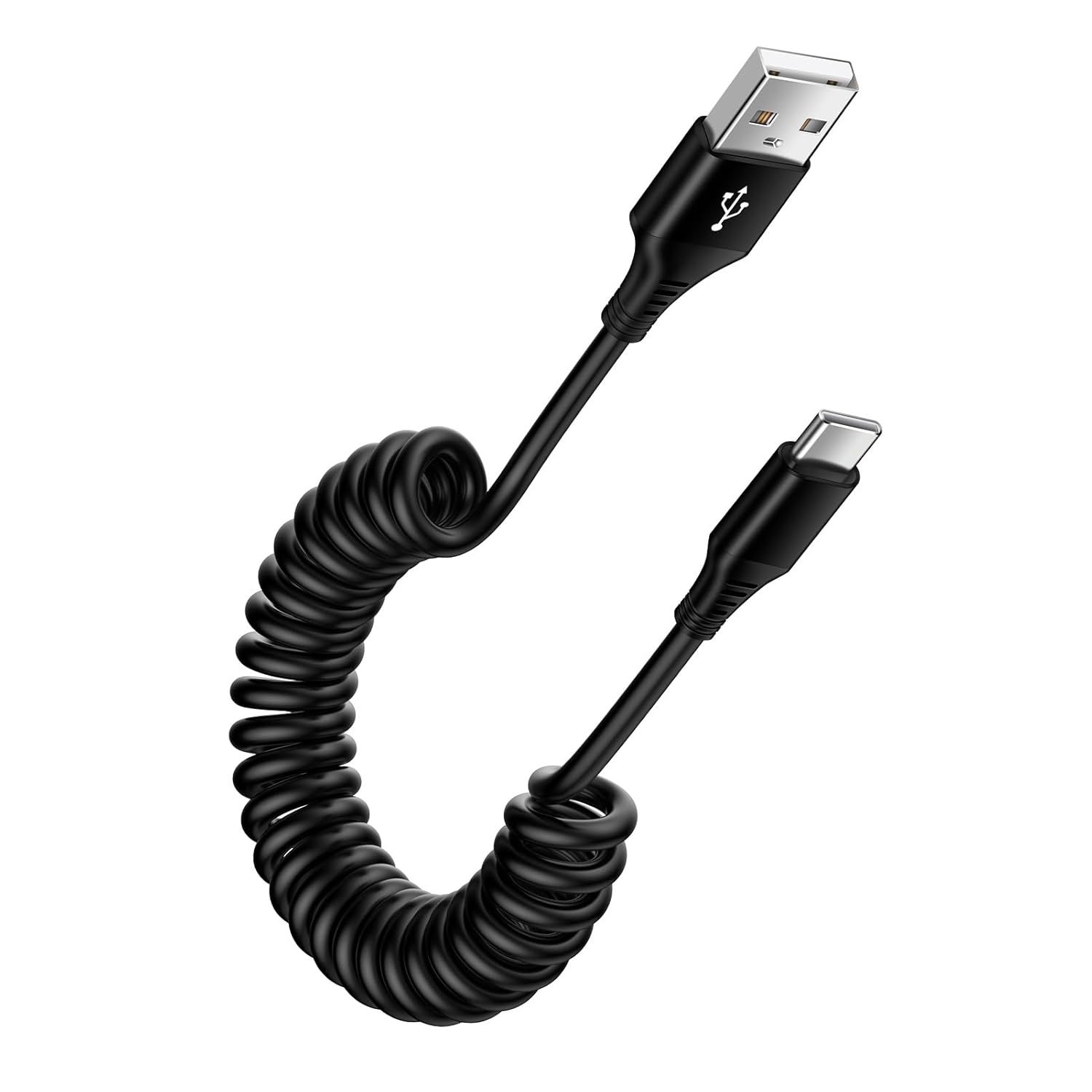 Spiraled USB C Charge Cable for Mobile Phone