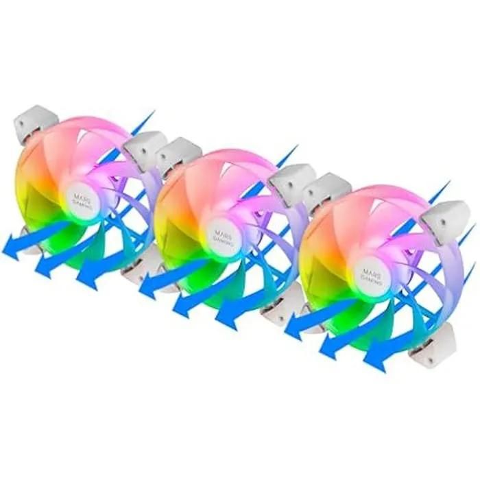 Mars Gaming MF-3AR Fan - 360° ARGB Lighting - Reversed Blades - FDB Technology